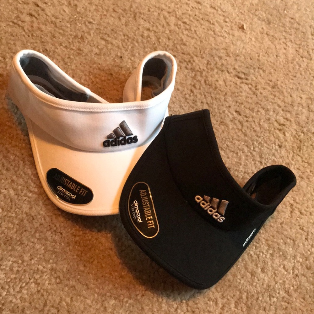 TWO Adidas visor hats